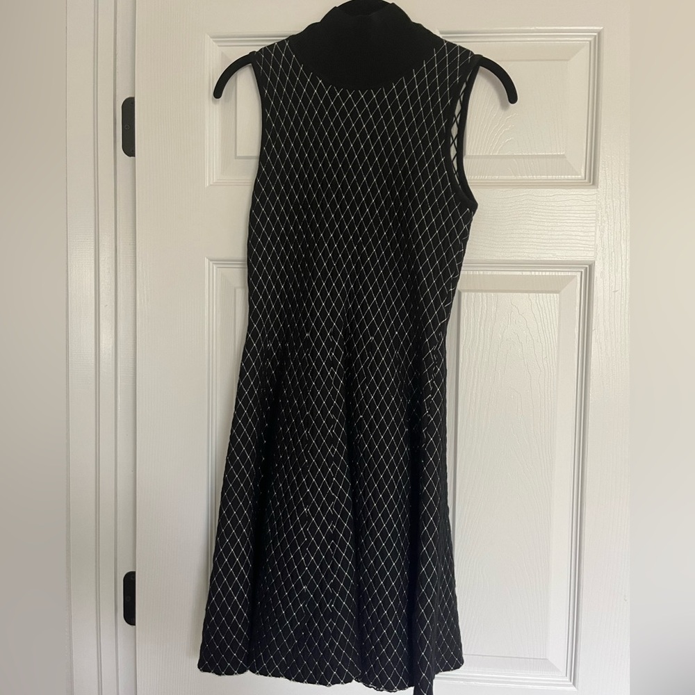 NWT Lucy Paris x REVOLVE Black & Ivory Stitched Sweater Dress, New, size XS